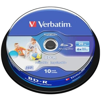 Δισκοι Bd-R Verbatim Sl Printable Datalife 6x 25gb 10 Τμχ 43804