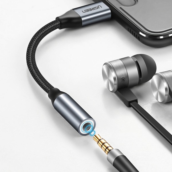USB-C To 3.5mm Audio Adapter Ugreen Av142, Grey - Image 2