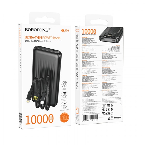 Powerbank Borofone Bj79 Clever, 10000mah, 10w, Black - Image 2