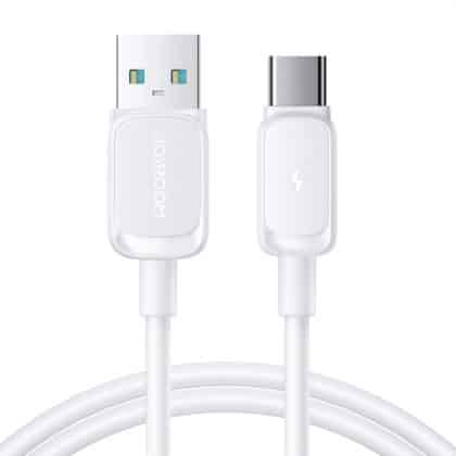 USB-A To USB-C Καλώδιο Joyroom Multi-Color Series A14, 30w, 3a, 1.2m, White
