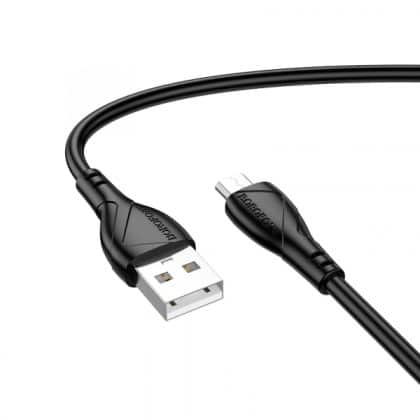 USB-A To Microusb Καλώδιο Borofone Bx121 Energy, 18w, 2.4a, 1m, Black