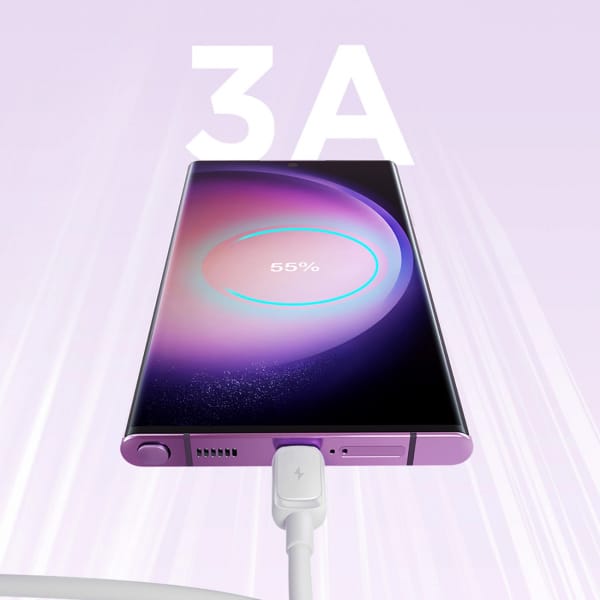 USB-A To USB-C Καλώδιο Joyroom Multi-Color Series A14, 30w, 3a, 1.2m, White - Image 2