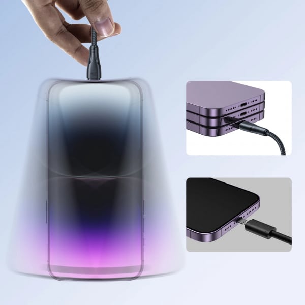 USB-C To Lightning Καλώδιο Joyroom Surpass Series A11, 20w, 2.4a, 1.2m, Black - Image 3