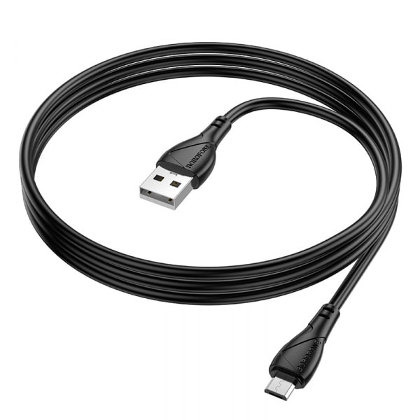 USB-A To Microusb Καλώδιο Borofone Bx121 Energy, 18w, 2.4a, 1m, Black - Image 3