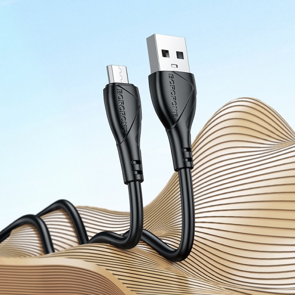 USB-A To Microusb Καλώδιο Borofone Bx121 Energy, 18w, 2.4a, 1m, Black - Image 4