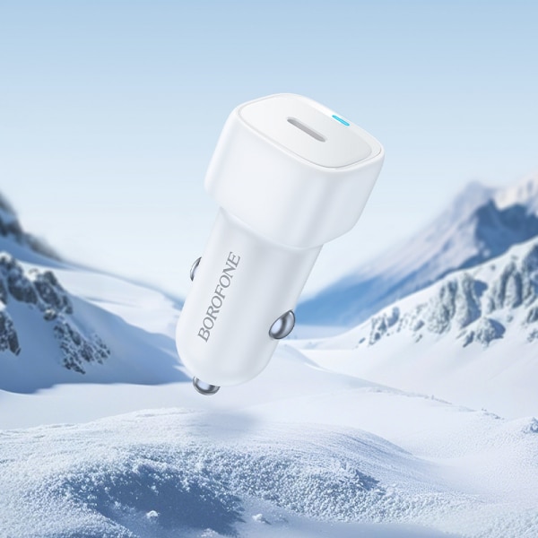 Car Charger Borofone Bz34a Cloud, 20w, 3a, 1 X USB-C, White - Image 3