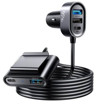 Car Charger Joyroom Jr-Cl05, 72w, 3a, 2 X USB-C - 3 X USB-A, Black