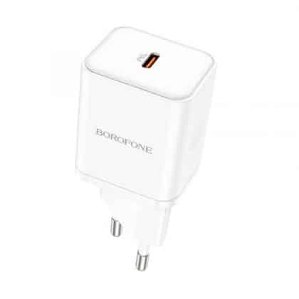 Wall Charger Borofone Bn6 Field, 20w, 3a, 1 X USB-C, White