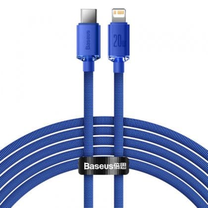 USB-C To Lightning Καλώδιο Baseus Crystal Shine Series, 20w, 2.4a, 1.2m, Blue Cajy000203