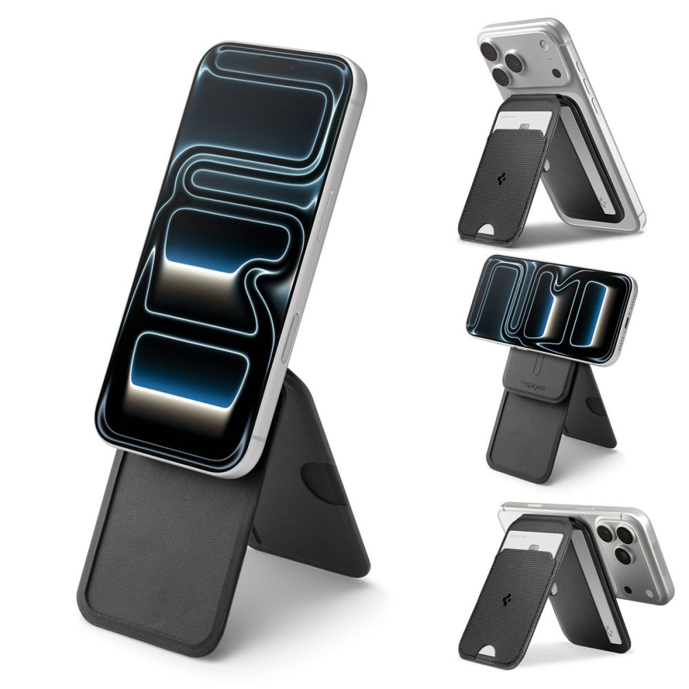 Spigen S314-2 Slim Fold Tripod Magsafe Universal Magnetic Card Holder Black - Image 14