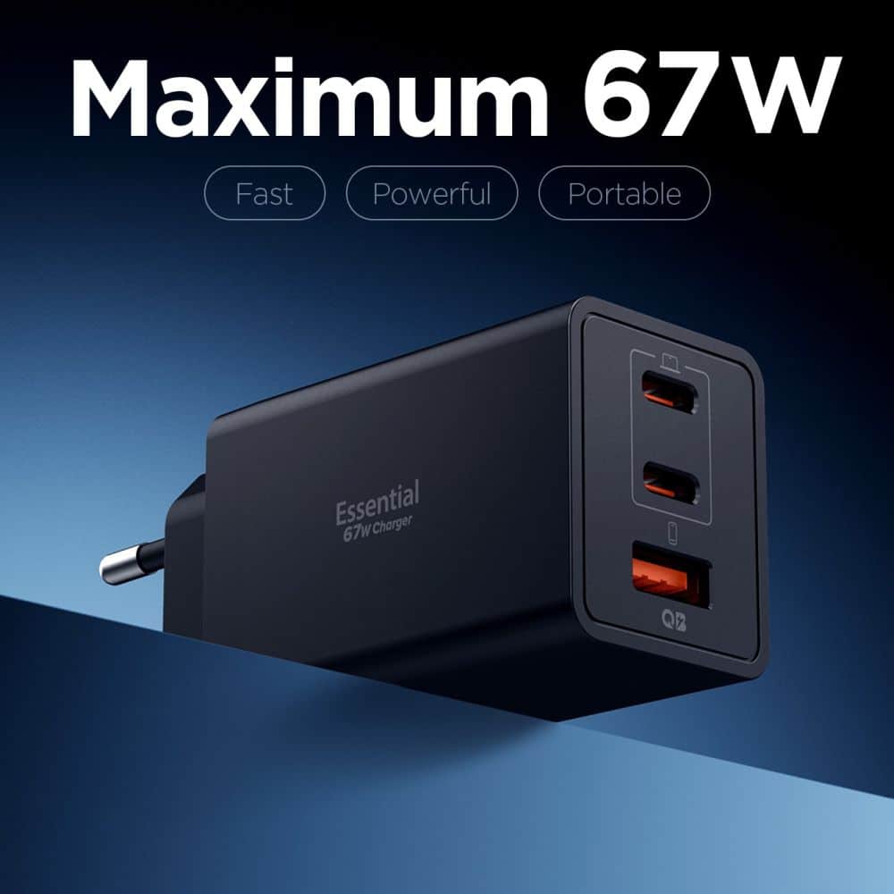 Spigen Essential Ee673eu 3-Port Network Charger 67w Black - Image 3