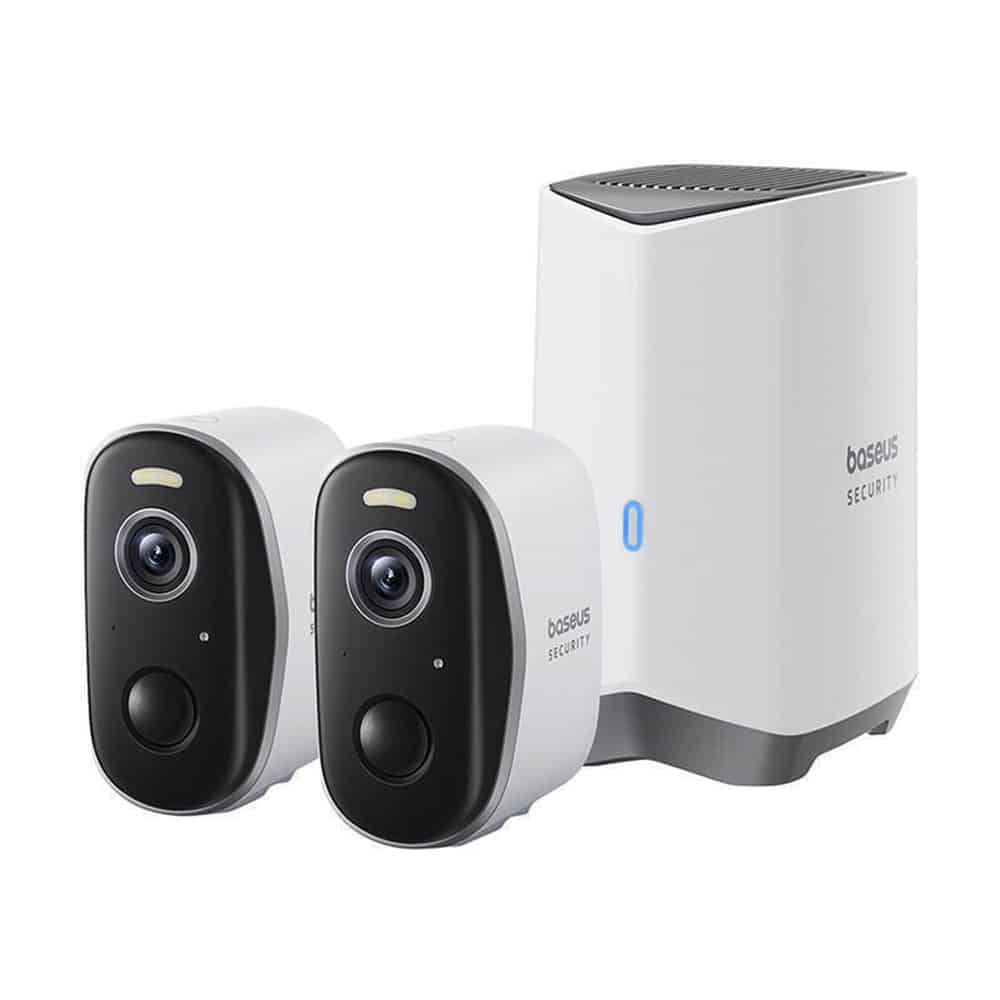 Baseus - Outdoor Camera Security N1 Plus (s0ty002131) - 2k, 16gb, 2 Camera Kit, Two-Way Talk, Night Vision, Ip67 - Moon White - Image 5