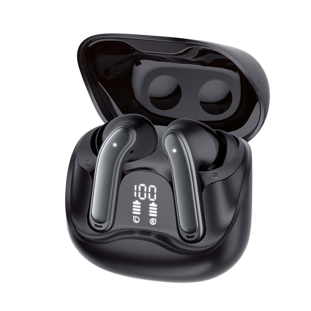 Techsuit - Premium Wireless Earbuds Echofit pro (cw5) - Bluetooth V5.4, Anc, Enc, 400mah, Multi-Connect, Fast Charging, 6 Mic - Black - Image 6