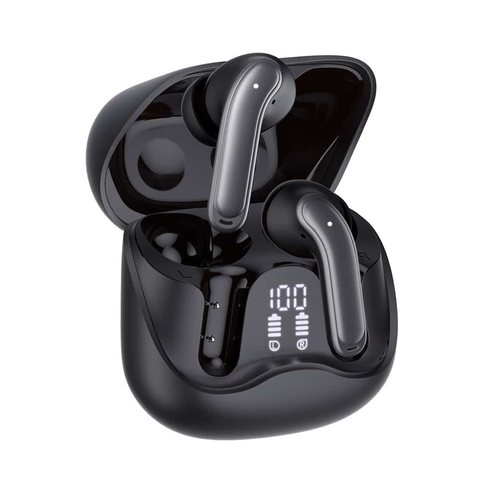 Techsuit - Premium Wireless Earbuds Echofit pro (cw5) - Bluetooth V5.4, Anc, Enc, 400mah, Multi-Connect, Fast Charging, 6 Mic - Black - Image 5