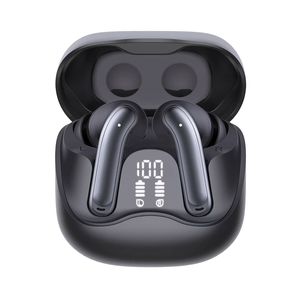 Techsuit - Premium Wireless Earbuds Echofit pro (cw5) - Bluetooth V5.4, Anc, Enc, 400mah, Multi-Connect, Fast Charging, 6 Mic - Black - Image 7