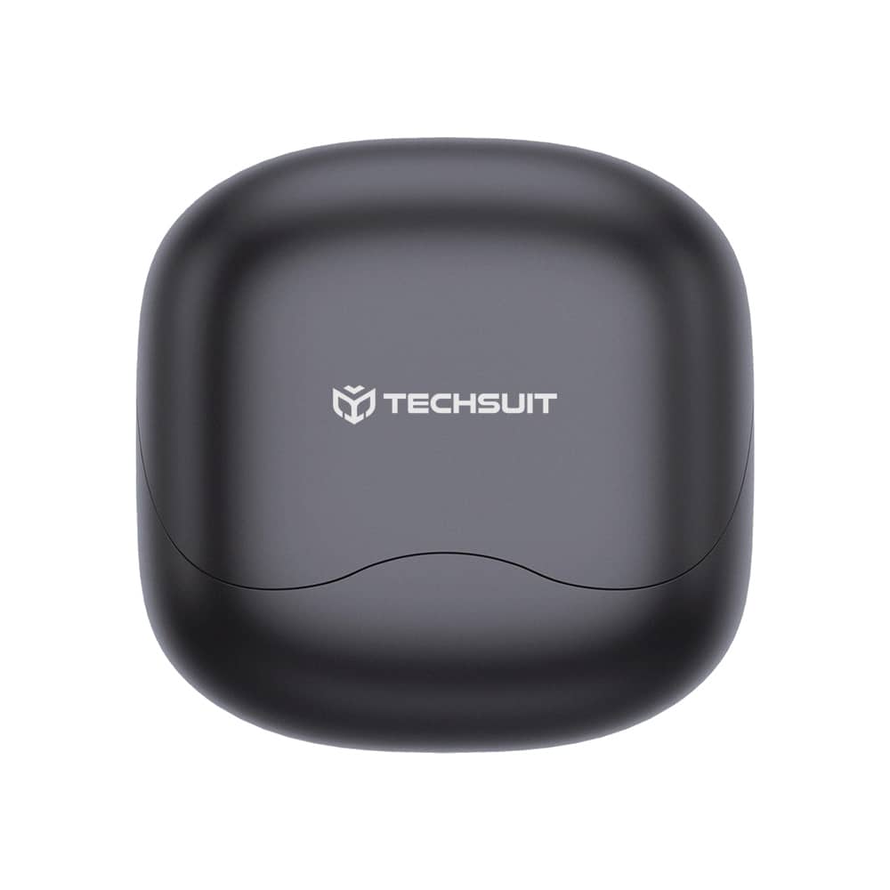 Techsuit - Premium Wireless Earbuds Echofit pro (cw5) - Bluetooth V5.4, Anc, Enc, 400mah, Multi-Connect, Fast Charging, 6 Mic - Black - Image 2