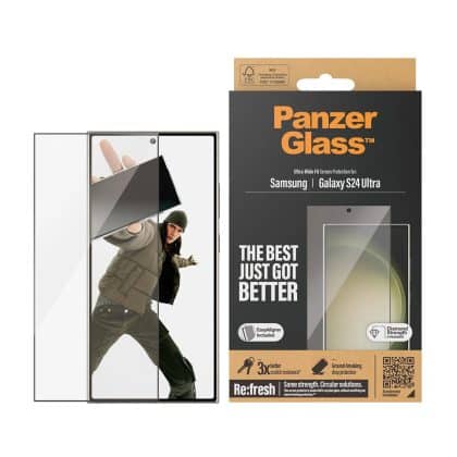 Panzerglass® - Ultra-Wide Fit Screen Protector W. Easyaligner - Samsung Galaxy S24 Ultra - Black