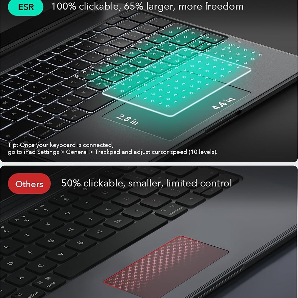 ESR - Shift Keyboard Case - iPad Air 13 (2024) / iPad Air 13 (2025) - Dark Gray - Image 6