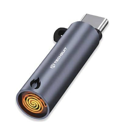 Μίνι Αναπτήρας USB-C Αντιάνεμος - Αλουμίνιο, 6W, Φορητός - Techsuit Smokex - Γκρι