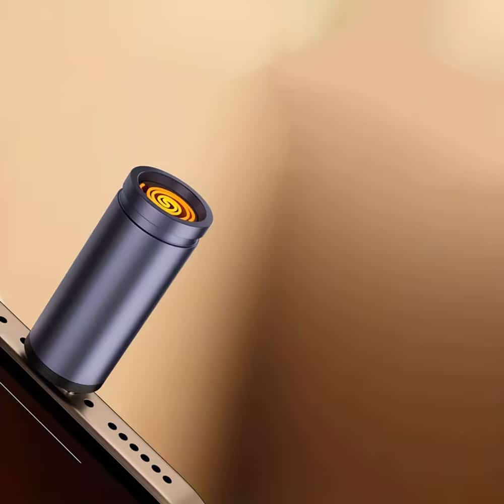 Μίνι Αναπτήρας USB-C Αντιάνεμος - Αλουμίνιο, 6W, Φορητός - Techsuit Smokex - Γκρι - Image 3