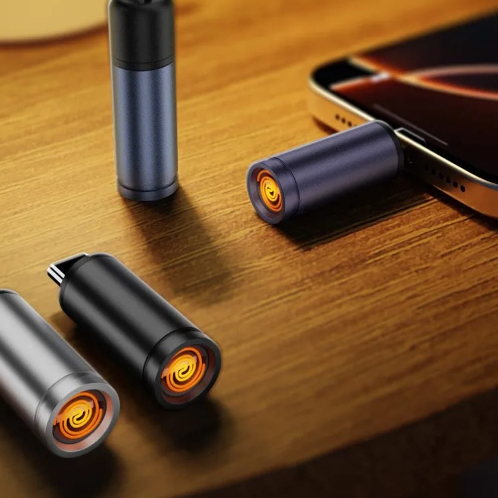Μίνι Αναπτήρας USB-C Αντιάνεμος - Αλουμίνιο, 6W, Φορητός - Techsuit Smokex - Γκρι - Image 2