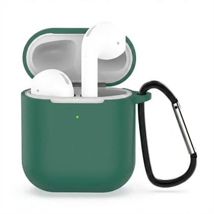 Techsuit - Silicone Case - For For Airpods 1 / Airpods 2, Smooth Ultrathin Material - Dark Green