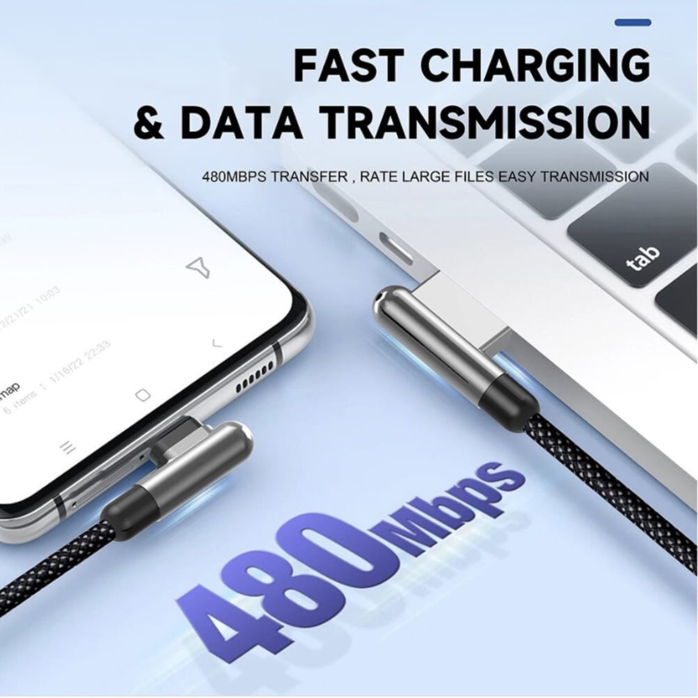 Lito - Data Cable (ld13cl) - Type-C To Lightning Fast Charging 30w, Nylon Braided, Right Angle Design, 1m - Black - Image 6