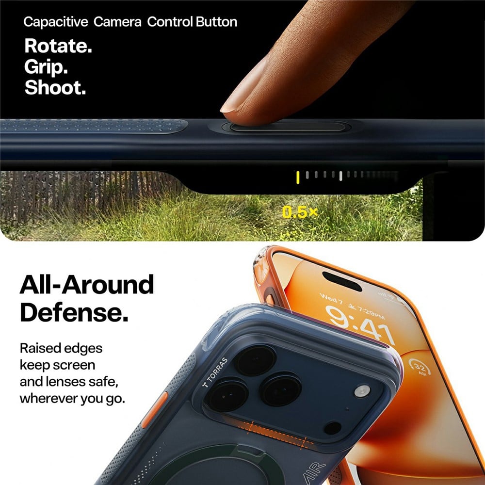 Torras - Ostand Spin Air Series - Iphone 17 Pro - Horizon Orange - Image 7