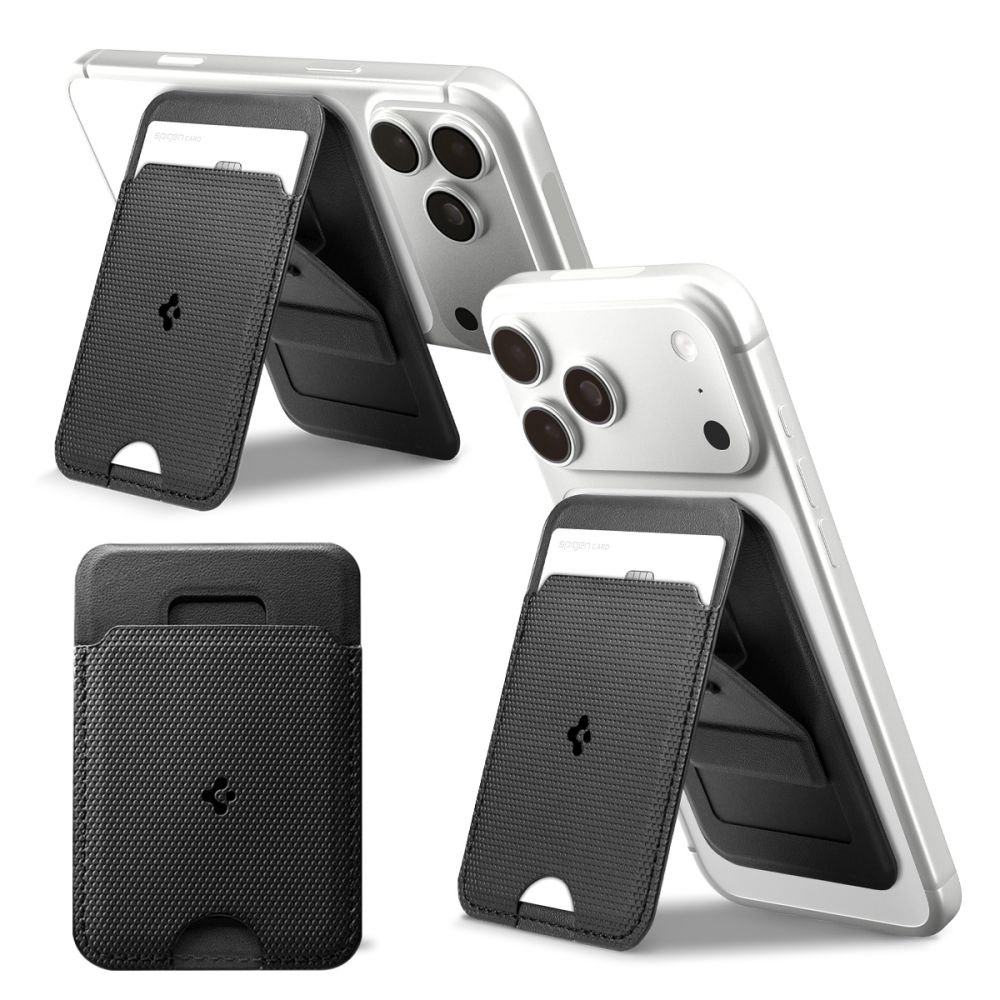 Spigen S314-1 Slim Fold Tripod Magsafe Universal Magnetic Card Holder Black - Image 10