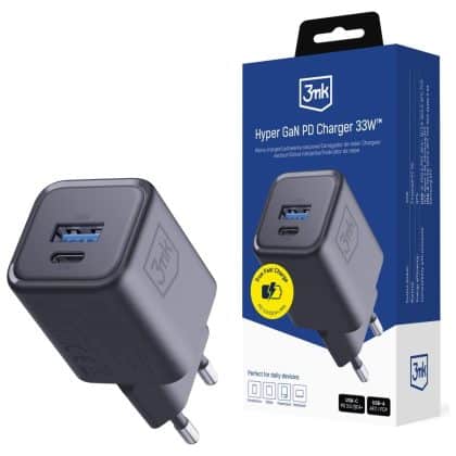 Ładowarka Sieciowa 3mk Hyper Charger Pd   33w Gan Qc4+ Pps Afc Fcp Scp Usb-A + Usb-C Czarny