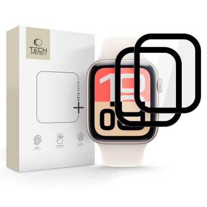 Υβριδικό γυαλί Tech-Protect Glass Flex+ 2-Pack Apple Watch 4 / 5 / 6 / Se 1 / 2 / 3 (40mm) Black