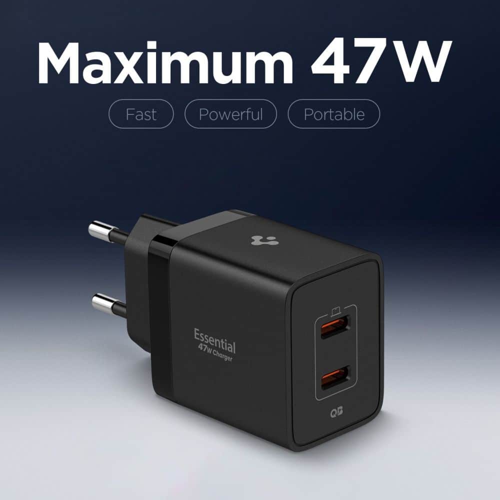 Spigen Essential Ee472eu 2-Port Network Charger 47w Black - Image 4
