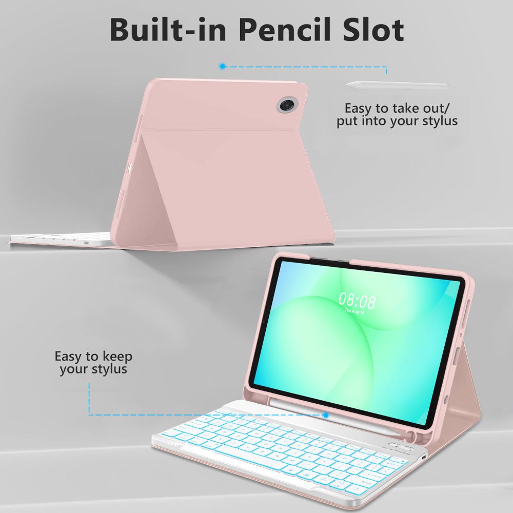 Tech-Protect Sc Pen + Keyboard Galaxy Tab A9 / A11 8.7 X110 / X115 / X133 / X135 Pink - Image 4