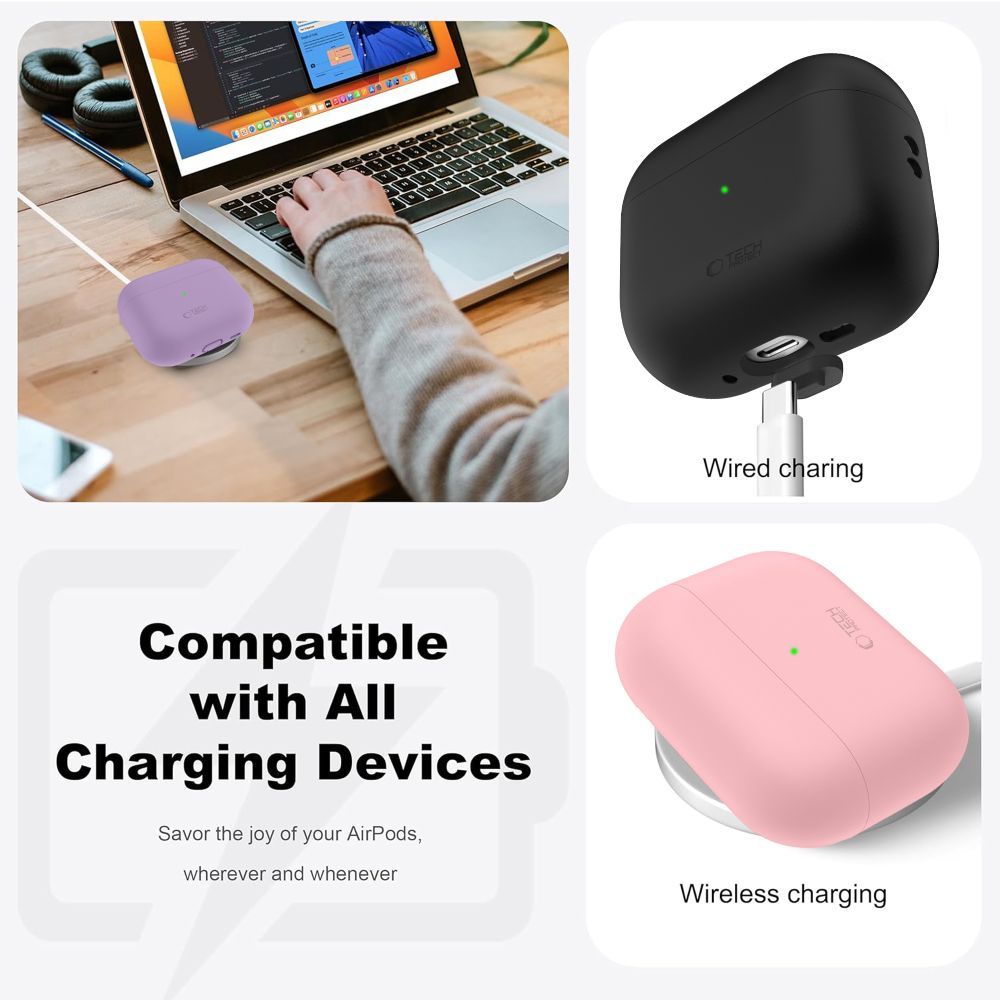 Tech-Protect Silicone Apple Airpods Pro 3 Dusty Pink - Image 5