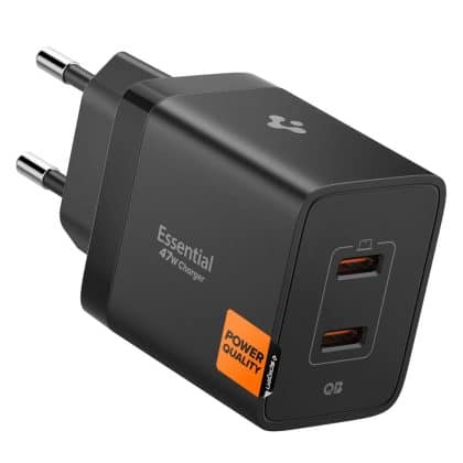 Spigen Essential Ee472eu 2-Port Network Charger 47w Black