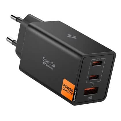 Spigen Essential Ee673eu 3-Port Network Charger 67w Black