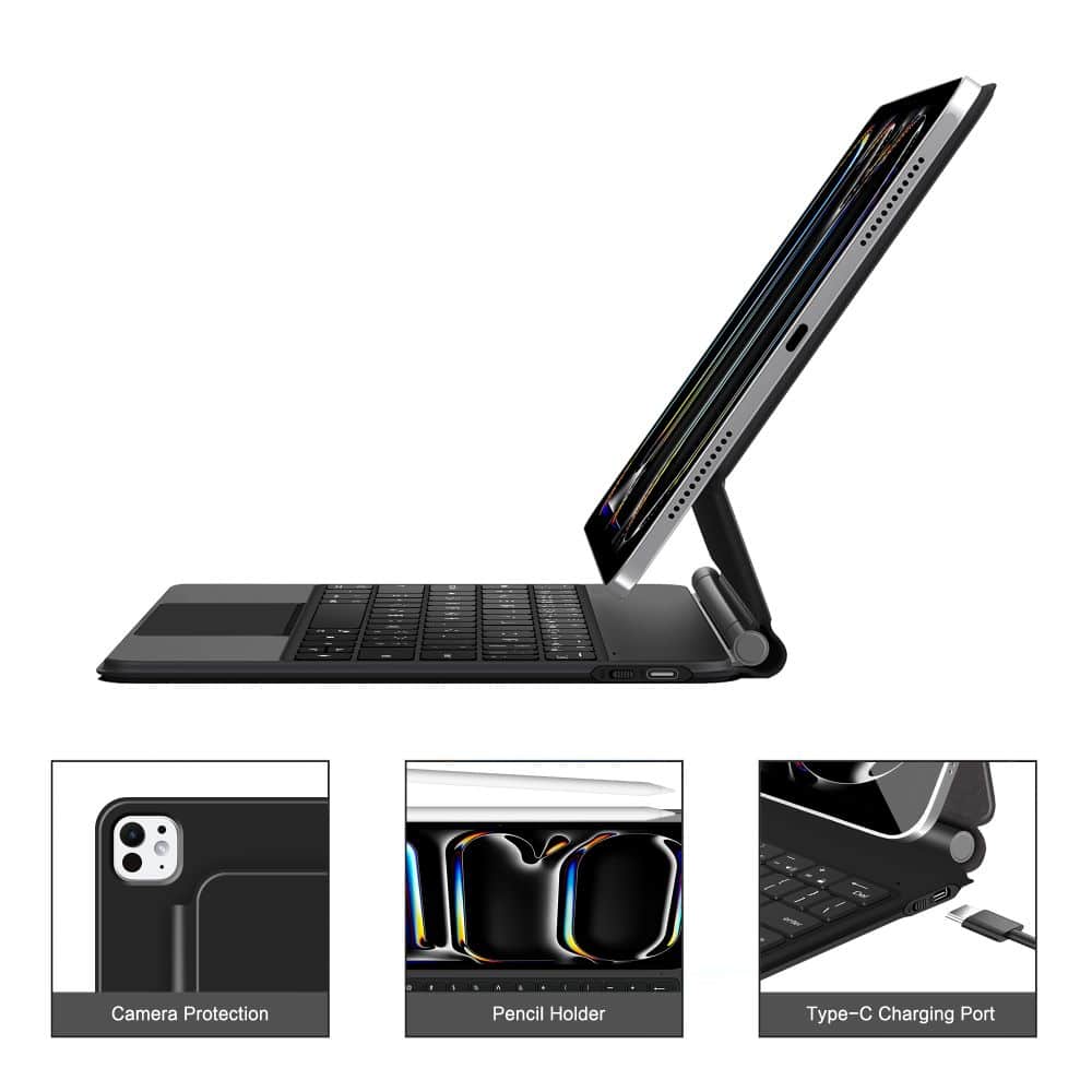 Tech-Protect Smartcase Magnetic + Keyboard iPad Pro 11” 5 / 6 2024-2025 Black - Image 7