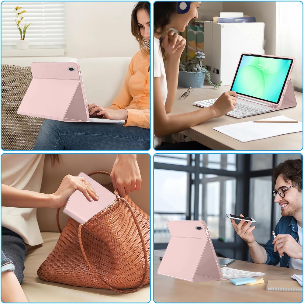 Tech-Protect Sc Pen + Keyboard Galaxy Tab A9 / A11 8.7 X110 / X115 / X133 / X135 Pink - Image 8