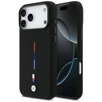Bmw M Silicon Tricolor Line Magsafe Case For iPhone 17 Pro Max Black