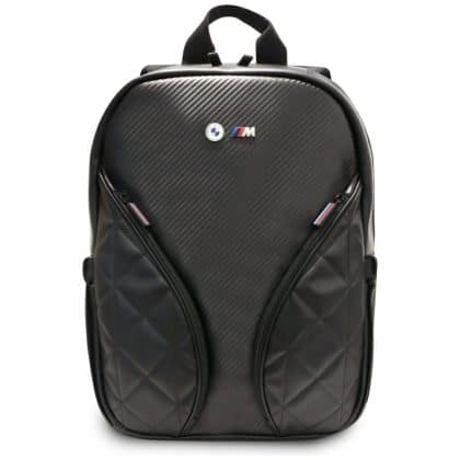 Backpack Bmw Carbon Pockets & Metal Logo 16" Black