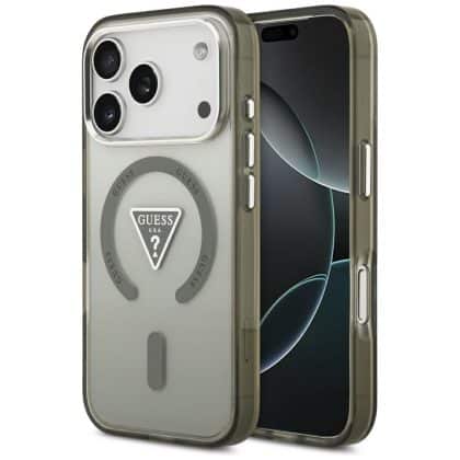 Guess IML Gradient Triangle Logo MagSafe - θήκη για Apple iPhone 17 Pro - Χακί