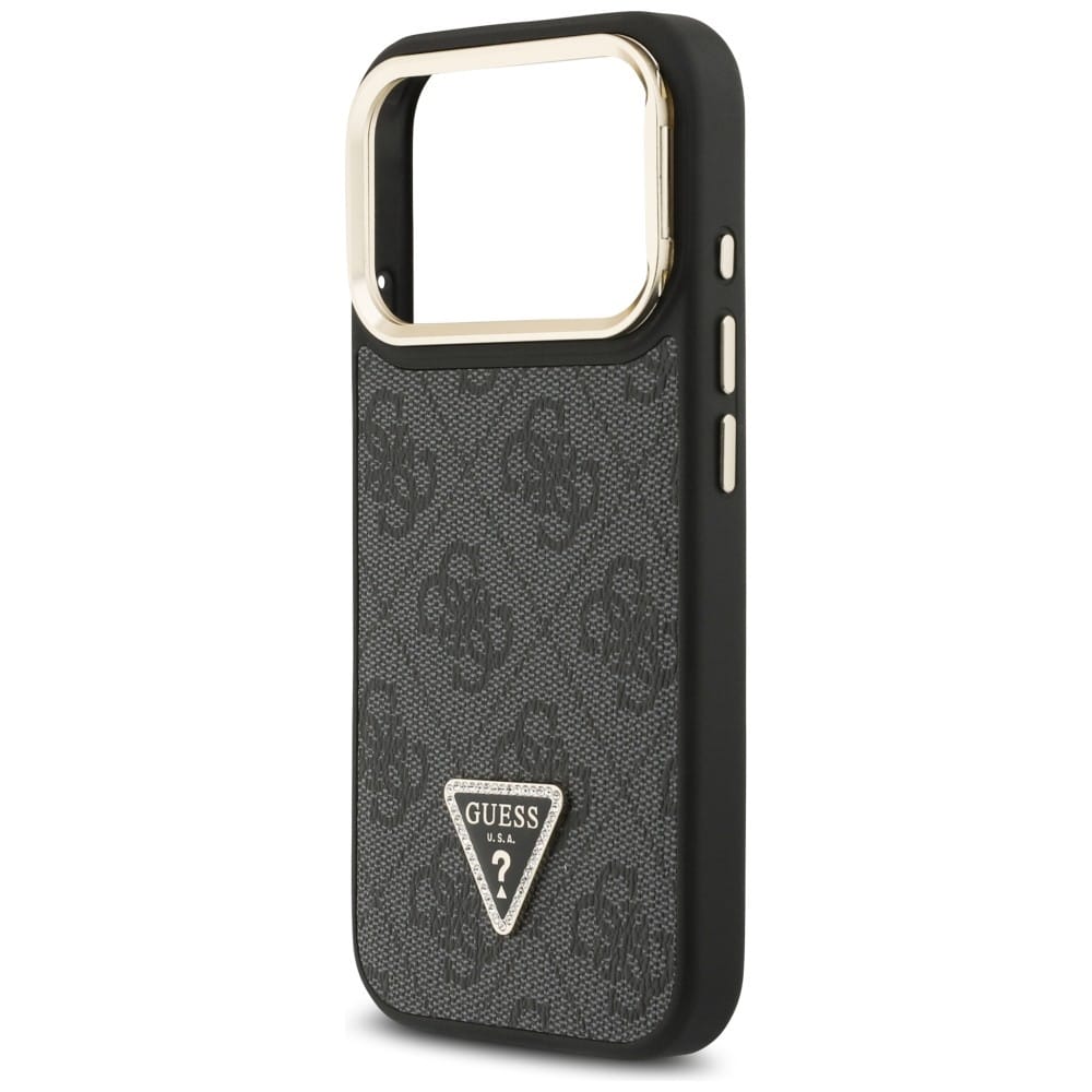 Case Guess 4g Pu Triangle Logo & Stand Camera Magsafe For iPhone 17 Pro Black - Image 6