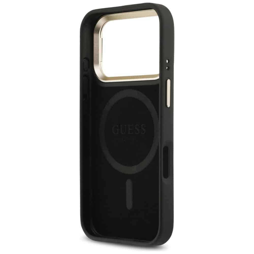 Case Guess 4g Pu Triangle Logo & Stand Camera Magsafe For iPhone 17 Pro Black - Image 7