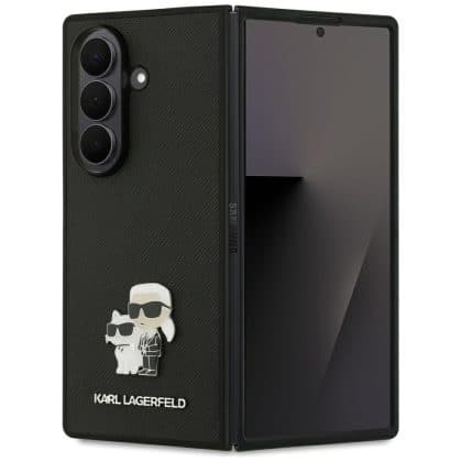 Karl Lagerfeld Saffiano Karl&Choupette Pin - θήκη για Samsung Galaxy Z Fold7 - Μαύρο