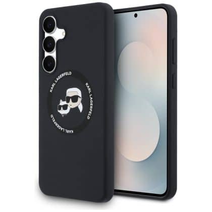 Karl Lagerfeld Silicone Karl&Choupette Heads MagSafe - θήκη για Samsung Galaxy S25 FE - Μαύρο