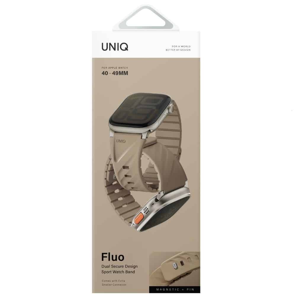 Strap Uniq Fluo για Apple Watch 49/46/45/44/42/41/40mm Magnetic Beige - Image 4