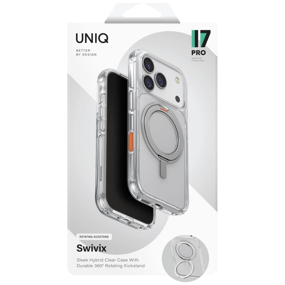 Uniq Swivix Case For iPhone 17 Pro 360 Rotating Kickstand Transparent - Image 6
