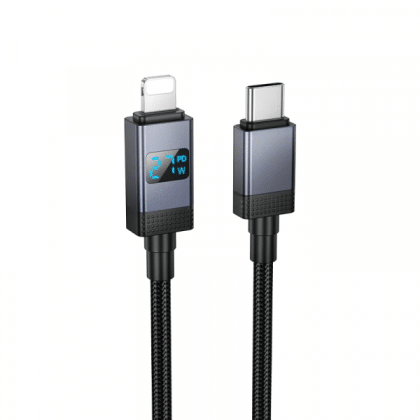 Usb-C To Lightning Καλώδιο Hoco X118 Display, 27w, 1m, Black