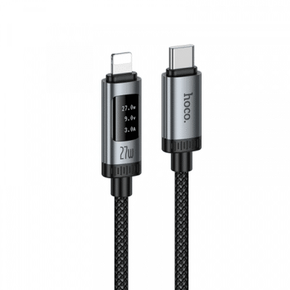 Usb-C To Lightning Καλώδιο Hoco Display U148, 27w, 2.4a, 1.2m, Black