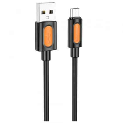 Usb-A To Microusb Καλώδιο Borofone Bx114 Silicone, 18w, 2.4a, 1m, Black